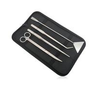 Muuoeou Juego de Herramientas de Limpieza para Acuarios, Tijeras, Pinzas, Plantas Acuáticas, Recorte de Césped, Herramientas Inoxidables para Peceras, Acuarios