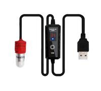 Muuoeou Mini Acuario Varilla de Calentamiento Pequeño Tanque de Peces Mini Calentador de Carga USB Termostato Calentador 15-34 ℃ Temperatura Ajustable 15W