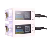 Muuoeou Para NerdMiner V2 Miner 78KH/Sx2 Minero de Lotería BTC Solo de Doble Pantalla Bitcoin Nerd Miner Lotería Miner con Ventilador Luminoso,A