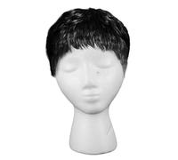 Muuoeou Peluca Corta para Mujer, Peluca de Pelo Corto Humano con Pelucas para Mujeres y NiñAs (Negro)