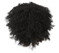 Muuoeou Peluca de Pelo Rizado Negro de Fibra Química de Pelo Corto y Rizado Negro de 12 Pulgadas para Mujeres Africanas con Flequillo Cosplay USO Diario