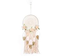 Muuoeou Plumas de Flores Tejidas AtrapasueñOs Boho Macramé Colgante AtrapasueñOs DIY Campanas de Viento Arte de la Pared DecoracióN de la Boda