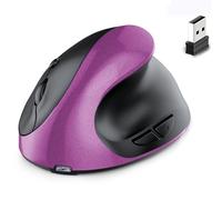 Muuoeou Ratón Óptico Vertical Ergonómico Recargable de Modo Dual USB 2.4G Inalámbrico + Bluetooth para Computadora Portátil Color