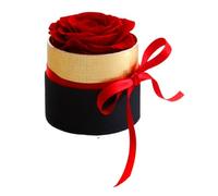 Muuoeou RomáNtico una Rosa en Caja Regalos Esposa Rosa Real Juego de Regalo de Flores Preservadas DecoracióN del Hogar DíA de San ValentíN Boda-D