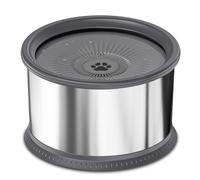 Muuoeou Tazón de Agua para Perros de 6,5 litros, 1,6 Galones de Gran Capacidad, Sin Derrames, Alimentador de Agua A Prueba de Derrames de Acero Inoxidable (D)