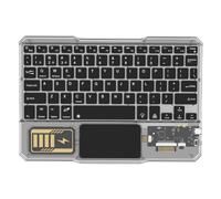 Muuoeou Teclado Inalámbrico Luminoso, Teclado Táctil Recargable, Teclados Bluetooth para Teléfono, PC, Tableta, Juegos, Negro