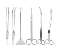 Muuoeou Tijeras para Acuarios, Pinzas, Herramienta para Pecera, Plantas, Tijeras Onduladas, Agua, Césped, Herramientas de Limpieza de Acero Inoxidable, Accesorios para Acuarios