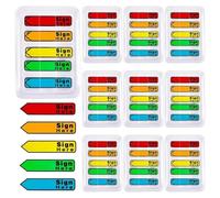 Muuookka 1000 Pegatinas de Fecha para Firmar Aquí. con Mensaje para Cuadernos de Oficina y Libros de Anotaciones.