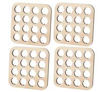 Muuookka 4 Expositores de Madera para Tapas de de Cerveza, Posavasos Navajo de 16 Ranuras, Organizador Cuadrado de 4,33 X 4,33 cm para Coleccionistas.