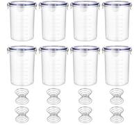 Muuookka 8 Recipientes de Plástico para Almacenar Pintura con Bola Mezcladora, Latas de Pintura Vacías Herméticas de 1000 Ml con Tapa para Restos de Pintura.