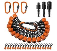 Muuookka Adaptador y Juego de Llaves de Vaso Hexagonales Portátiles, 18 Unidades, Portapuntas de 1/4", 3/8" y 1/2".