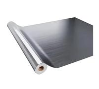 Muuookka Adhesivo de Pared de Metal Cepillado Plateado de 40 cm para Cocina, Sala de Estar, Refrigerador, Encimera, Papel Tapiz Adhesivo Impermeable.