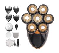 Muuookka Afeitadora Eléctrica de 7 Cabezales con Carga USB y Cuchillas de Acero Inoxidable. Recortadora de Barba Rápida para Hombre. Recortadora de Pelo. Regalo Dorado.