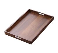 Muuookka Bandeja Rectangular de Madera de Bambú para Té, Color Nogal, con Asa para Almacenamiento, para Uso Doméstico, Juego de Té Japonés, 44 X 30 X 4 cm.