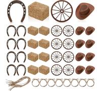 Muuookka Centros de Mesa para Fiesta del Oeste: Mini Sombreros de Vaquero, Mini Herraduras, Carreta para Decoración de Fiesta del Oeste.