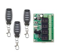 Muuookka Control Remoto Inalámbrico Universal de 433 MHz, 12 V CC, 4 Canales, Interruptor de Relé con Transmisor de 4 Botones para Proyectos de Bricolaje.
