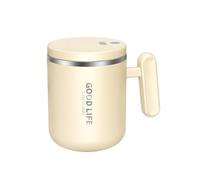 Muuookka de Café de Acero Inoxidable de 400 Ml con Agitador Automático, Recargable, Eléctrica, Aislada y con Tapa (como Se Muestra)