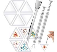 Muuookka For Jewelry Making Accessories and Tools 20 Pieces Art Trays, 3 Pieces Bead Scoop, Rhinestone Tweezers For Gems Crystals B
