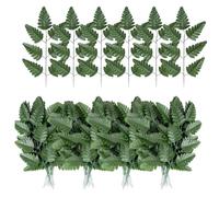 Muuookka Helecho Artificial - Tallo de Hojas de Helecho Artificial, Planta de Vegetación Artificial para Cementerio, Tumba, Lápida, Boda, 100 Unidades