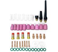 Muuookka Juego de Portaelectrodos de Vidrio para Antorcha de Soldadura TIG, Accesorios para Antorcha de Soldadura TIG, Kit de Consumibles, Cuerpo, Lente de Gas Corta, Copa de Vidrio de 12"