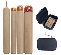 Muuookka Kit de Herramientas para Tallar Obsidiana, Herramientas para Tallar para Profesionales, 1 Descascarillador A Presión, 3 Descascarilladores de Cobre, 1 Bolsa de Herramientas.