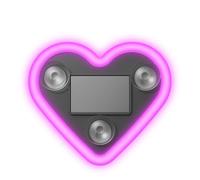 Muuookka Luz Ambiental LED para Coche con Energía Solar, Diseño de Corazón de Amor, Iluminación de Neón para Vehículo, Triángulo para Ventana Trasera, Lámpara de Interior, Luz Rosa