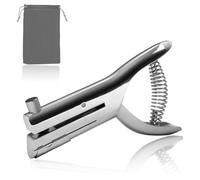 Muuookka Perforadora Manual de un Solo Orificio de 10 mm (3/8") de Aleación de Zinc para Identificación de Papel y PVC.