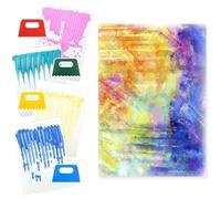 Muuookka Placa de Impresión de Gel de 10 Pulgadas, 8 Piezas para Estampado, Creación de Tarjetas y Serigrafía con Plantillas. Incluye 4 Raspadores y Placa de Pintura de Gel.