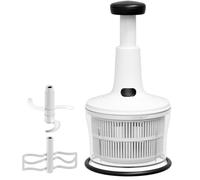 Muuookka Procesador de Alimentos Manual: Salsera Multifunción, Picadora Manual y Centrifugadora de Ensaladas con Cuchillas de Acero Inoxidable.