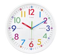 Muuookka Reloj de Aprendizaje para Niños: Fácil de Leer, Sin Tictac, A Pilas, Silencioso y Colorido.