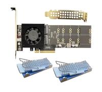 Muuookka Tarjeta de Expansión de Disco Duro Pcle PLX88024 PCIe 4.0 X8 A NVME de 4 bits M. 2, Sin División, PCIe 4.0 NVME A