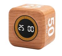 Muuookka Temporizador de Productividad Giratorio con Preajustes de 5, 25, 10 y 50 Minutos, Cubo de Escritorio con Sensor de Gravedad para TDAH y Función de Silencio.