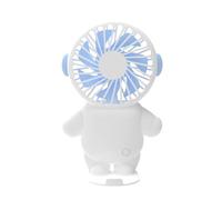 Muuookka Ventilador Pequeño Portátil con Carga USB, Diseño de Astronauta, con Cargador, Verano para Estudiantes y Oficinistas.