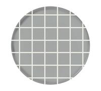 Muurla Bandeja Checks & Stripes Ø35 cm gris-blanco