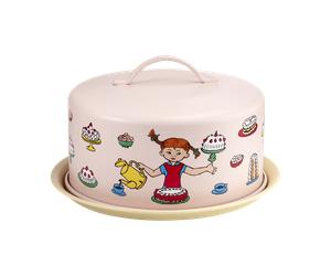 Muurla Bandeja para pasteles con cúpula Pippi Cumpleaños
