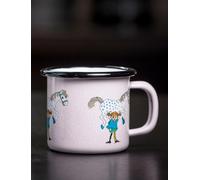 Muurla Pippi Longstocking Pippi and The Horse - Taza esmaltada de metal (150 ml)