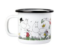 Muurla Taza esmaltada pequeña con diseño de Moomin Happy Family en color blanco, 15 cl, 5.8 onzas líquidas
