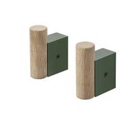 Muuto 2 Ganchos Attach roble-dark green