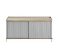 Muuto Mesa auxiliar Enfold baja 125x45x63 cm Oak-Grey