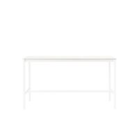 Muuto Mesa de bar Base High White laminate. base blanca. borde de madera contrachapada. w85 l190 h105