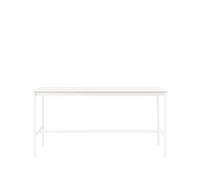 Muuto Mesa de bar Base High White laminate. base blanca. borde de madera contrachapada. w85 l190 h95