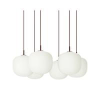 Muuto Rime Pendant Cluster 6 lámpara colgante Rojo intenso. Ø25 cm