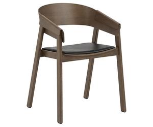 Muuto Silla con reposabrazos Cover cuero Black-stained dark brown