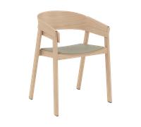 Muuto Silla con reposabrazos Cover cuero Refine leather stone-oak