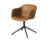 Muuto Silla de oficina Fiber armchair swivel base Cognac. base negra