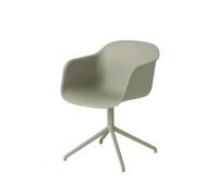 Muuto Silla de oficina Fiber armchair swivel base with return Dusty green. verde stativ