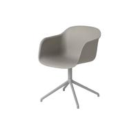 Muuto Silla de oficina Fiber armchair swivel base with return Grey. base gris