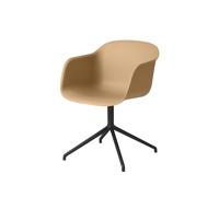 Muuto Silla de oficina Fiber armchair swivel base with return Ochre-anthracite black