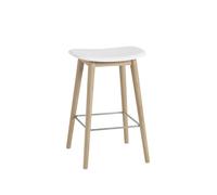 Muuto Silla Fiber counter stool 65 cm White. patas de roble