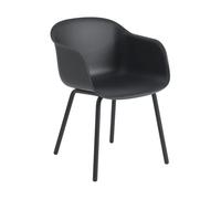 Muuto Silla Fiber Outdoor Armchair con patas de acero Anthracite black (plastic)